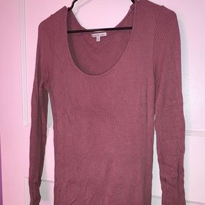 Charlotte Russe Pink/Brown Long Sleeve Dress